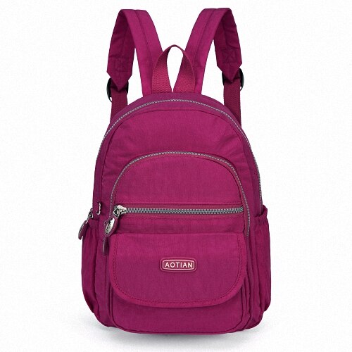 Mini Nylon Vrouwen Rugzakken Casual Lichtgewicht Sterke Kleine Packback Dagrugzak Voor Meisjes Fietsen Wandelen Camping Reizen Outdoor: Hot Pink