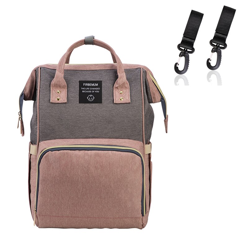 Mummy Maternity Nappy Bag styles Large Capacity Baby Bag Backpack Maternity Nursing Bag for Baby Care: pink- gray