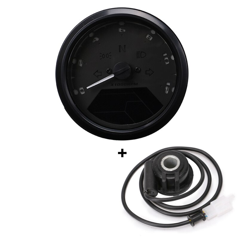 8-18V Universal Multi LCD Digital Tachometer Speedometer Odometer for 2,4 Cylinder Motorbike 12000RPM Motorcycle Accessories: with Sensor-B