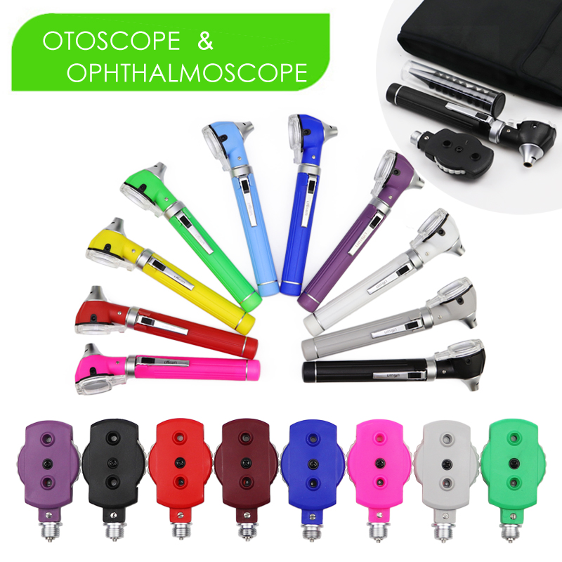 Led Glasvezel Direct Otoscoop Oogspiegel Set Oor Zorg Endoscoop Ent Diagnostic Onderzoek Kit