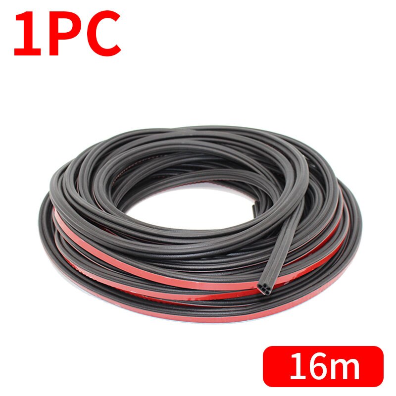 Double Layer Rubber Car Door Seal Strips Thicken Upgraded Sealing Stickers for Soundproof Waterproof Dustproof Auto Door Fillers: 16 meters