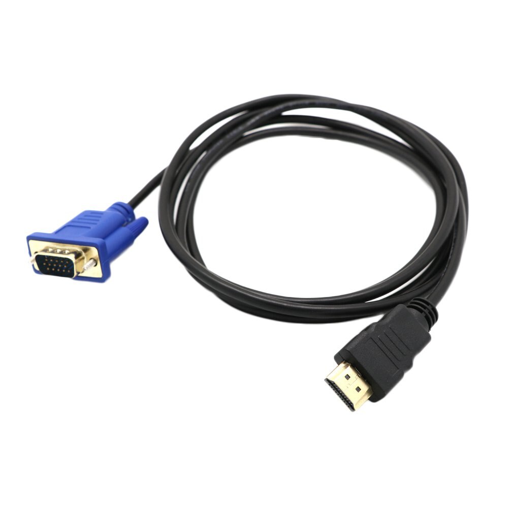 Durable Use Gold Plated HDMI To VGA Converter Cable With Audio Output For PC Laptop Tablet High Resolution Adapter: 1.8m