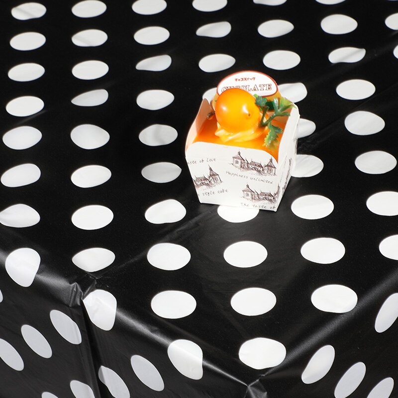 D&z svart slipad vit fläck engångsduk pe duk 10 st picknick utomhusaktivitet bordsduk
