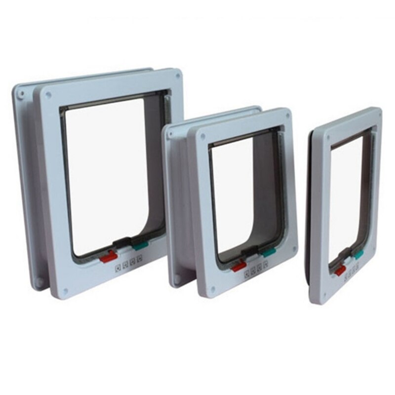 Puerta de seguridad de puertas con cerradura automática para perros y gatos, Gato pequeños de plástico Abs, S/m/l