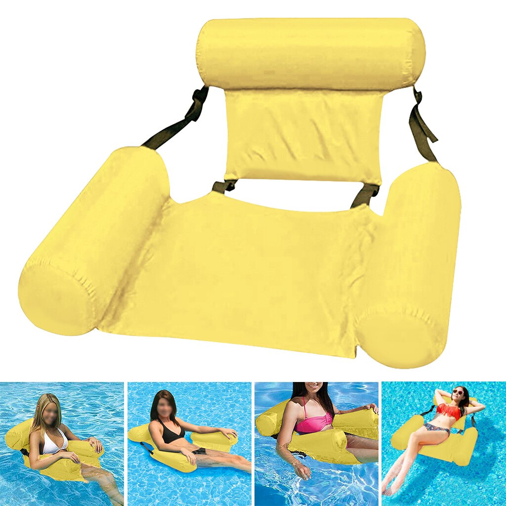 Hamaca flotante inflable para natación, asiento de espuma de agua flotante para piscinas, sofá, cama de agua, silla de salón: Yellow