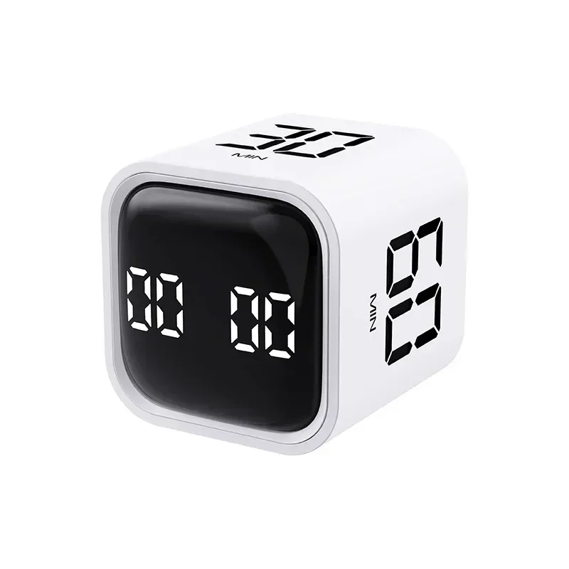 Productiviteit Kubus Timer Zwaartekrachtsensor Flipping LED-display 4 vooraf ingestelde tijd Dubbele modi Countdown Kookstudie Mini digitale timer