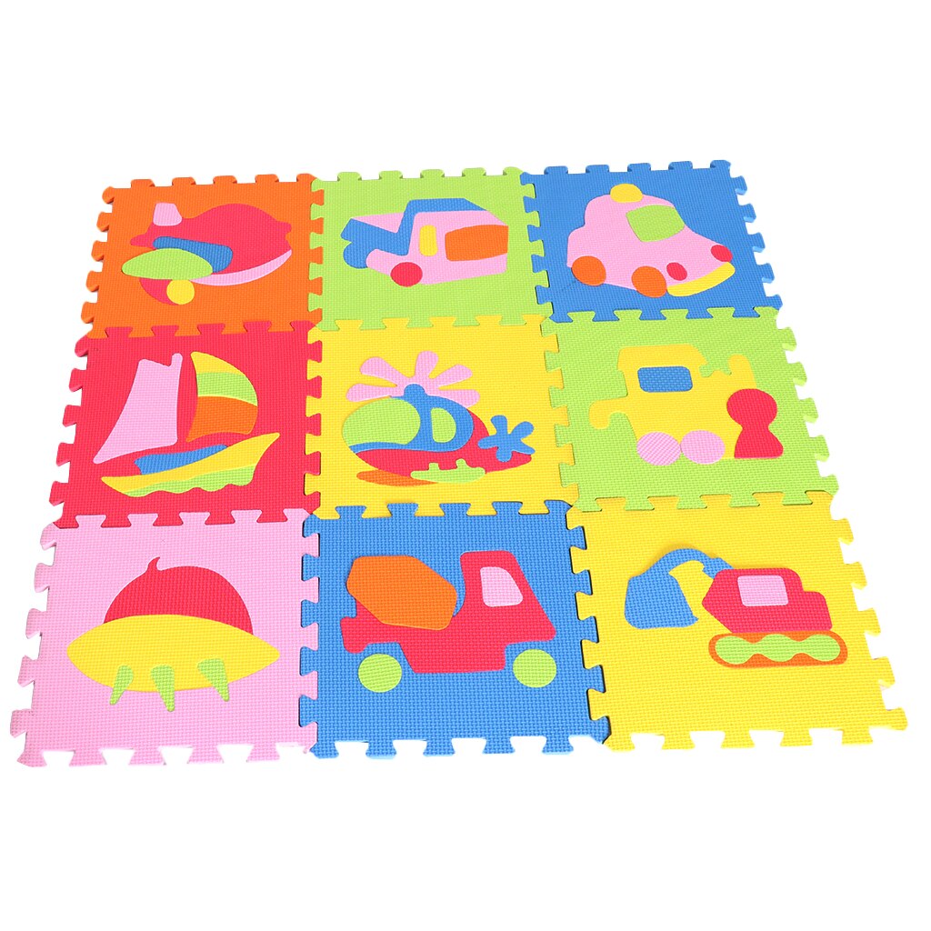 9 Tiles Eva Kids Play Flooring Foam Coloured Interlocking Activity Fun Mats Mat: Traffic-A