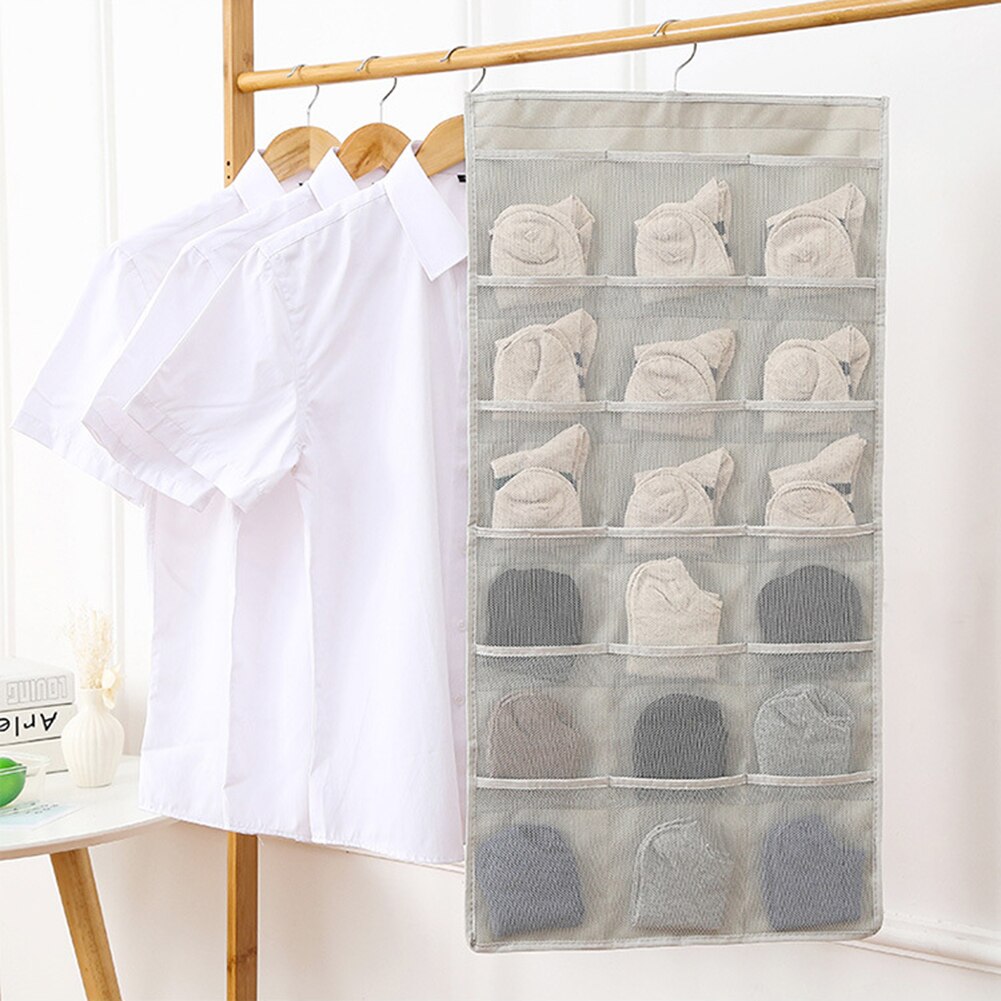 Wardrobe Storage Bag Foldable Hanging Organizer Underware Bra Socks Multi Pockets Bag Oxford Fabric Hang Storage Organizer Bag