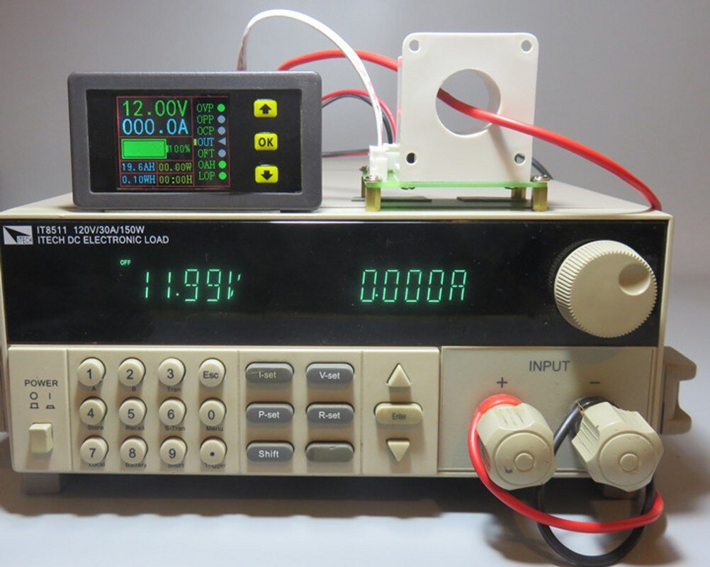 Vac 9010h 0-90v 50a-500a spannungs- und strommessgerät mit /1.8in lcd-displays und bidirektionalem hall-sensor