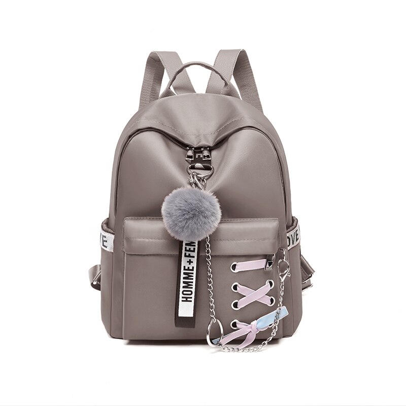 Toposhine Kette Frauen Rucksack Bänder Damen Schule Tasche 5 Farbe Mädchen Riemen Kleine Schulter Tasche Weibliche Reisen Sanft Rucksäcke: khaki