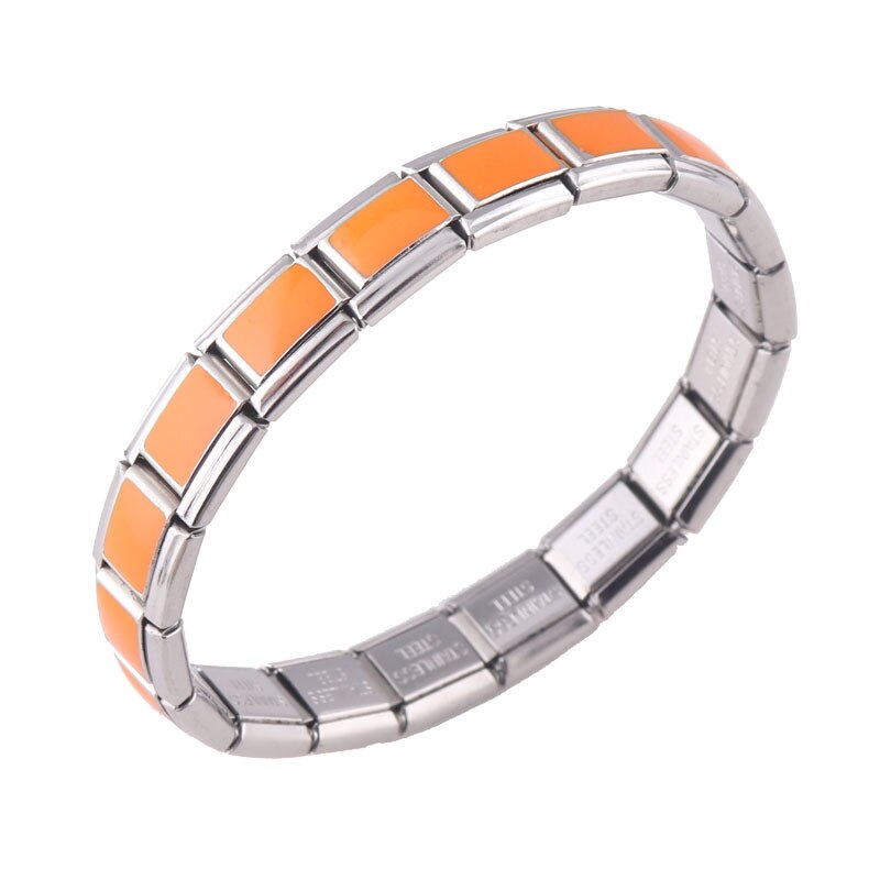 Kvinder smykker orange elastisk stræk energi bevægelse magnetisk germanium italiensk charme armbånd rustfrit stål  st6: Default Title