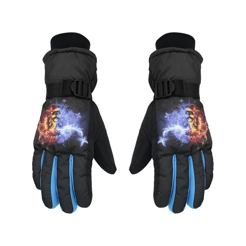 Vinter ski udendørs arbejde usb håndhandske varmere elektriske opvarmede handsker cykling motorcykel handsker: Blå