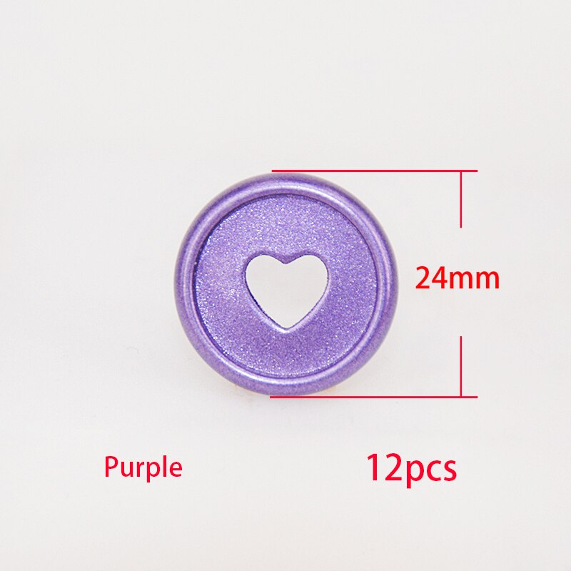 12Pcs 24Mm Paddestoel Binding Discs Planner Bindmiddel Knop Discs Bindmiddel Notebook Bindmiddel Ring Paddestoel Binding Ring Schoolbenodigdheden: Purple-12pcs