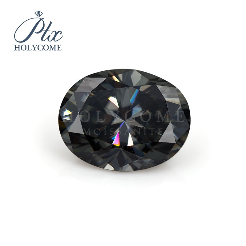 Top dark gray color VVS oval cut 5x7mm loose moissanite price per carat