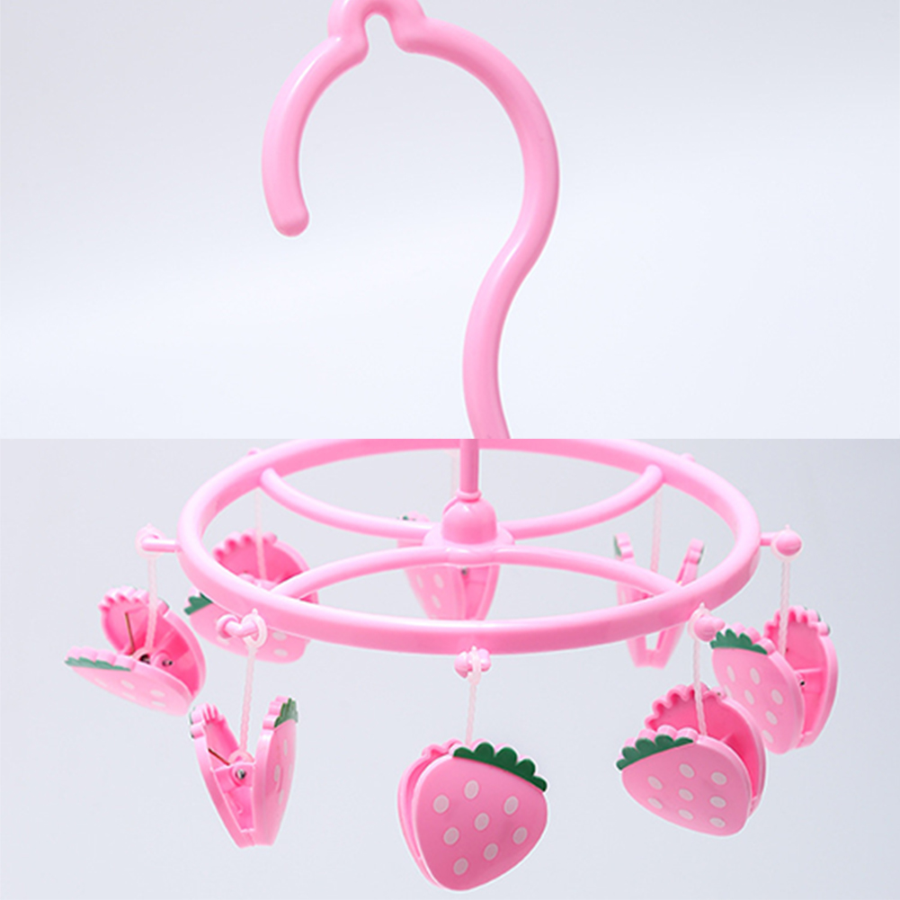 Underwear Clothes Hangers with Multi Clips Cute Socks Bra Hanger for Kids PP Balcony Wardrobe Closet Organizer