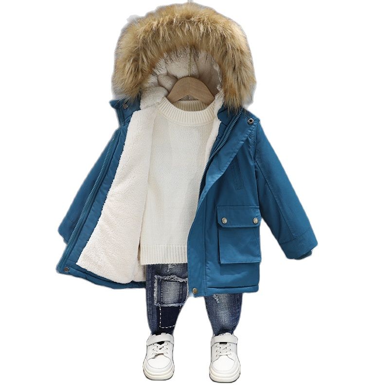 Chaquetas de invierno para niños, ropa para niños, abrigos y chaquetas, Cuello de piel, novedad de