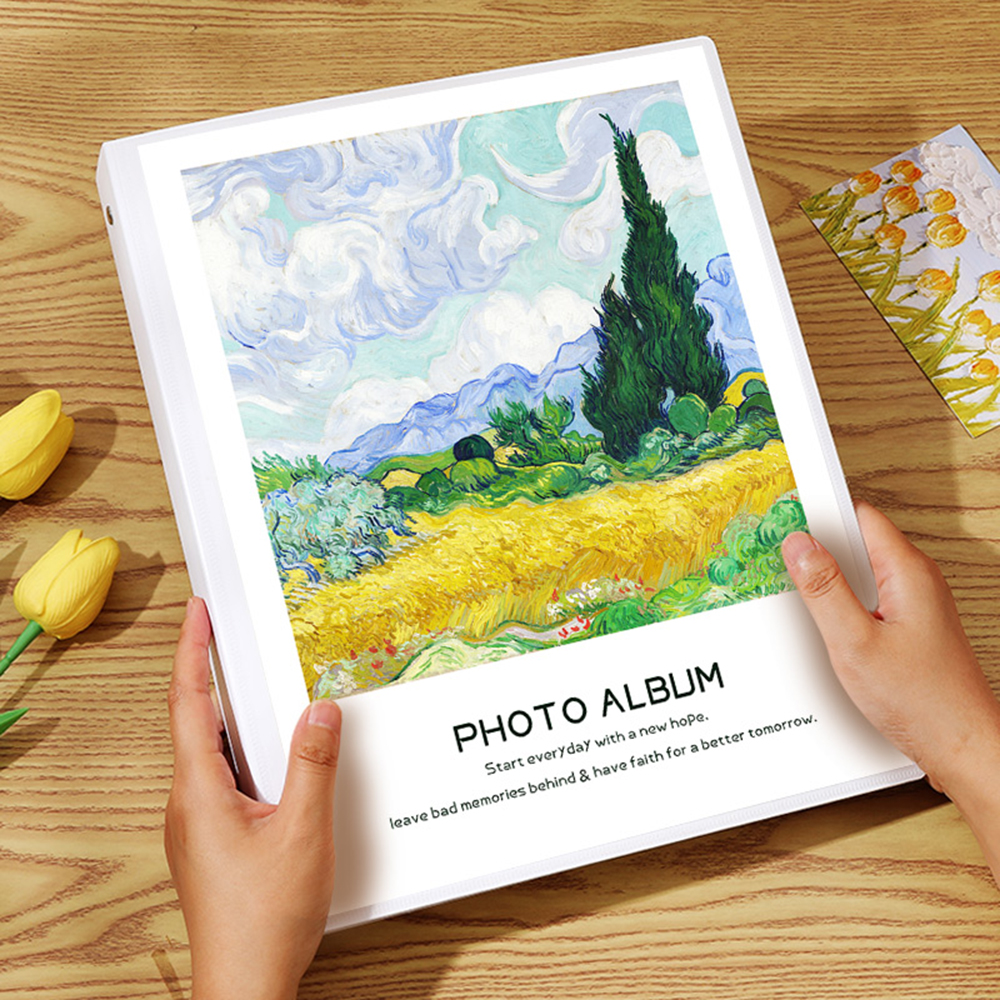 Loose-leaf Photo Album Large Capacity 30/40 Pages DIY Self Adhesive Commemorative Photo Storage Scrapbook Family Memory Book: black