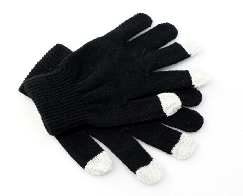 ! 1 pairs Unisex Touch Magic Screen Gloves Texting Smartphone iphone Stretch Winter Knit gloves #VD2897: Black 