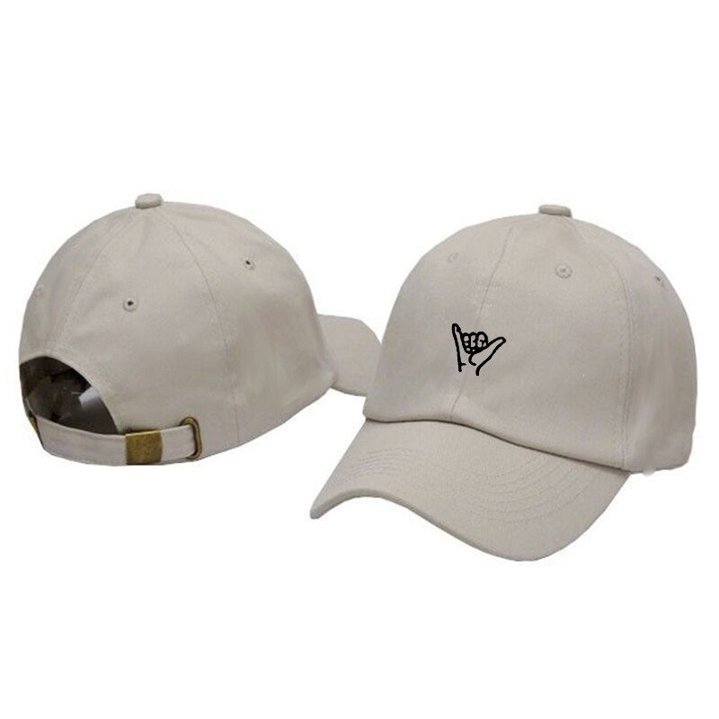 finger embroidery baseball cap cotton outdoor wild dad hat summer sunshade golf hats sports casual caps: Beige