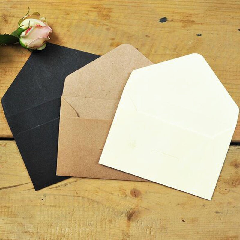 50 Stks/partij Zwart Wit Ambachtelijke Papier Enveloppen Vintage Europese Stijl Envelop Voor Kaart Scrapbooking