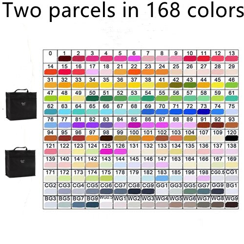 TOUCHNEW Markers Pen 168 colors Sketch Markers Alcohol Based Dual Head Brush Markers Pen For Drawing Manga Art Supplies Markers