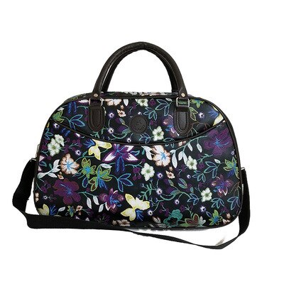 Leder Frauen Reisetaschen Handtaschen Neue Tragbare Hand Fitness Blumen- Seesack Wasserdichte Wochenende Tasche Für Dame: Lavendel