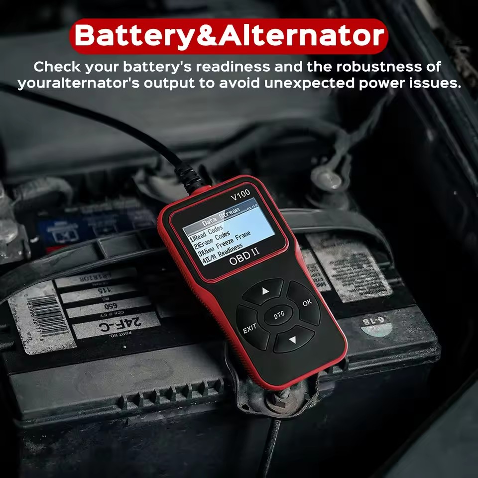 V100 OBD2 Scanner Diagnostic Tool, Code Reader & Reset with Live Data/Smog Check for OBDII/EOBD Cars/Trucks/SUVs