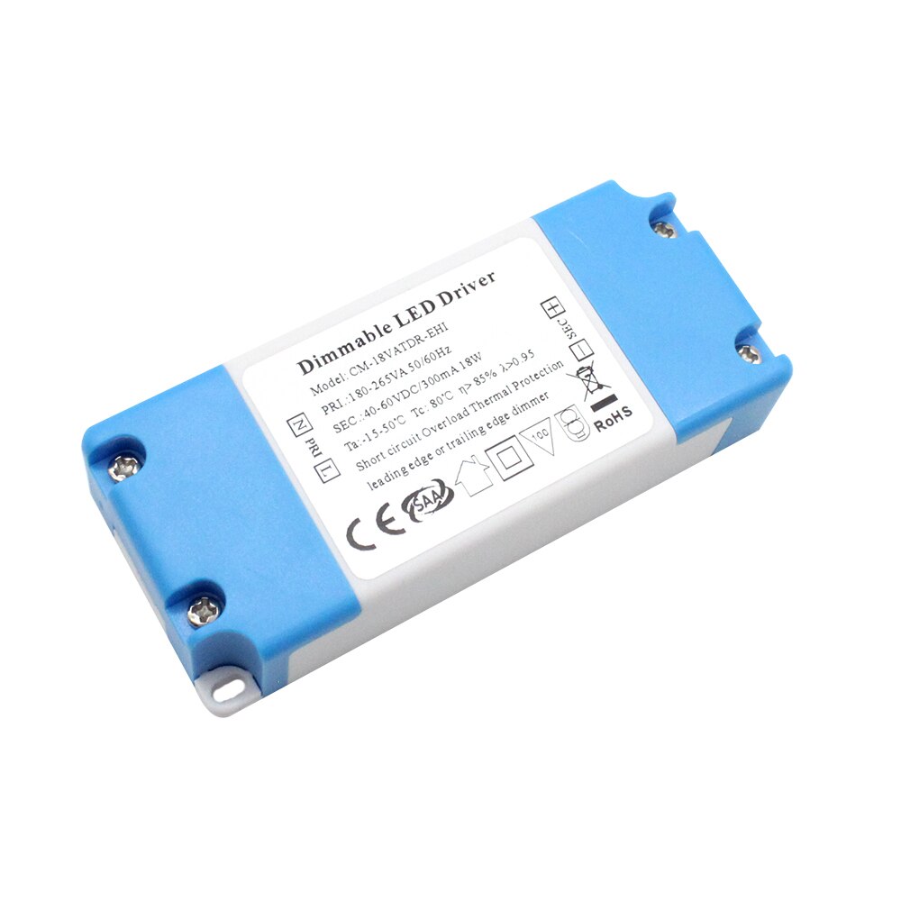 7w 12w 18w 42w kan dimmes med fremkant / bakkant mørkere triac dimming ledet sjåfør til ledet pærer taklampe 300ma-1500ma