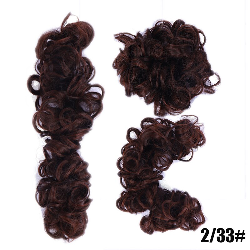 Xnaira Synthetic Hair Bun Messy Chignon WIth Rubber Band Updo Donut Roller Scrunchie Hair Pieces For Women High Temperture Fiber: 2m33
