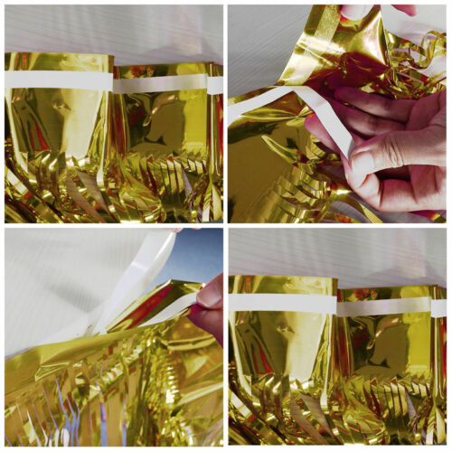Fringe Tassel Table Skirt Foil for Beach Party Wedding MetallicTinsel Decoration
