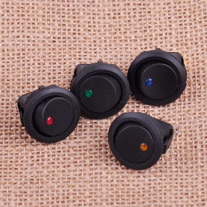 4 x Waterproof Car LED Light Toggle Switch ON/OFF Car 12 V Round Rocker Dot Boat LED Light Toggle Switch