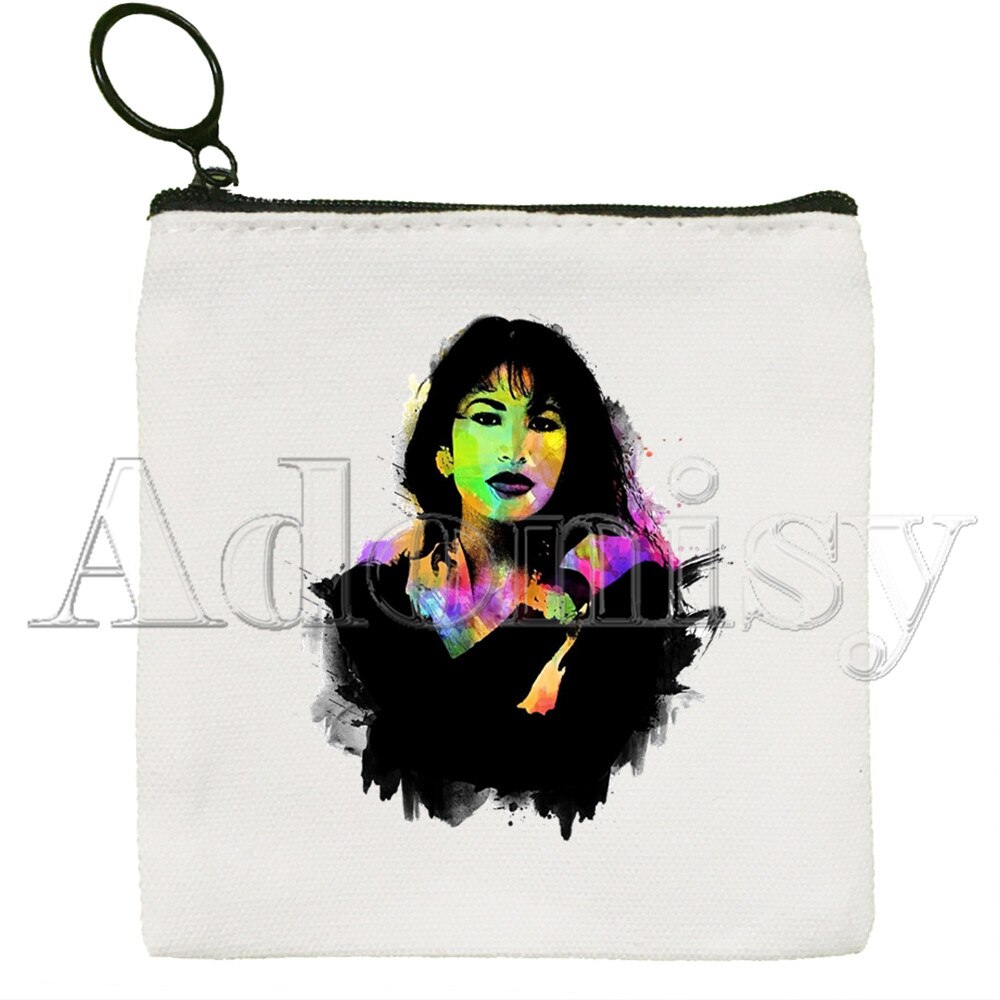 Vintage 90s Inspired Selena Quintanilla Canvas Coin Purse Coin Purse Collection Canvas Bag Small Wallet Zipper Key Bag Hand