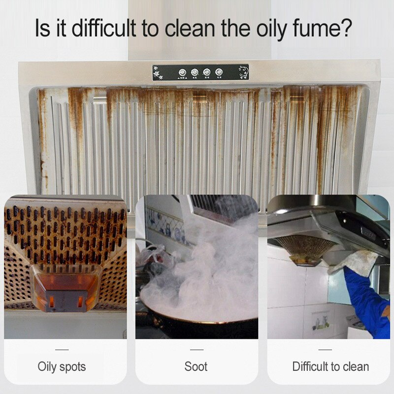 2Bag=4PCS Range Hood Filter Paper Cooking Grease Nonwoven Clean Filter Kitchen Oil Filter Tools with 8PCS Magic Stickers