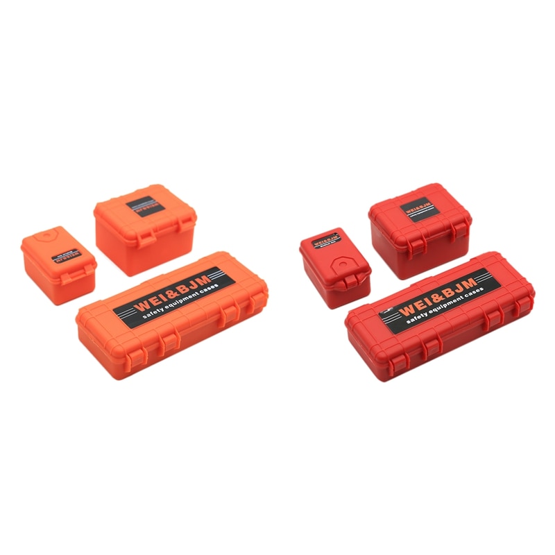 6Pcs Plastic Rc Auto Opbergdoos Decoratie Tool Voor Traxxas Trx4 Axiale Scx10 90046 D90 1/10 Rc Crawler Accessoires oranje & Rood: Default Title