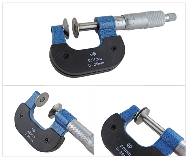 0-25Mm/0.01 Disk Type Dikte Micrometer Gear Tand Buiten Micrometers Disc Micrometer Set Micrometro Meetinstrument