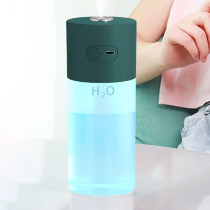 Til kontor bil soveværelse 1pc æterisk olie diffuser bærbar mute luftbefugter med farverigt åndelys: Grøn