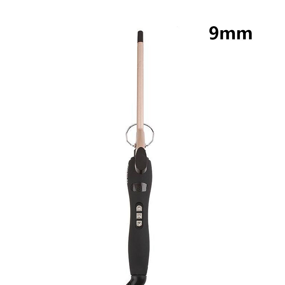 Curling Iron Hair Waver Pear Flower Cone Curling Wand Roller Hair Curler for Curls Waves Lcd Display Ceramic Curly: Champagne-9mm / UK