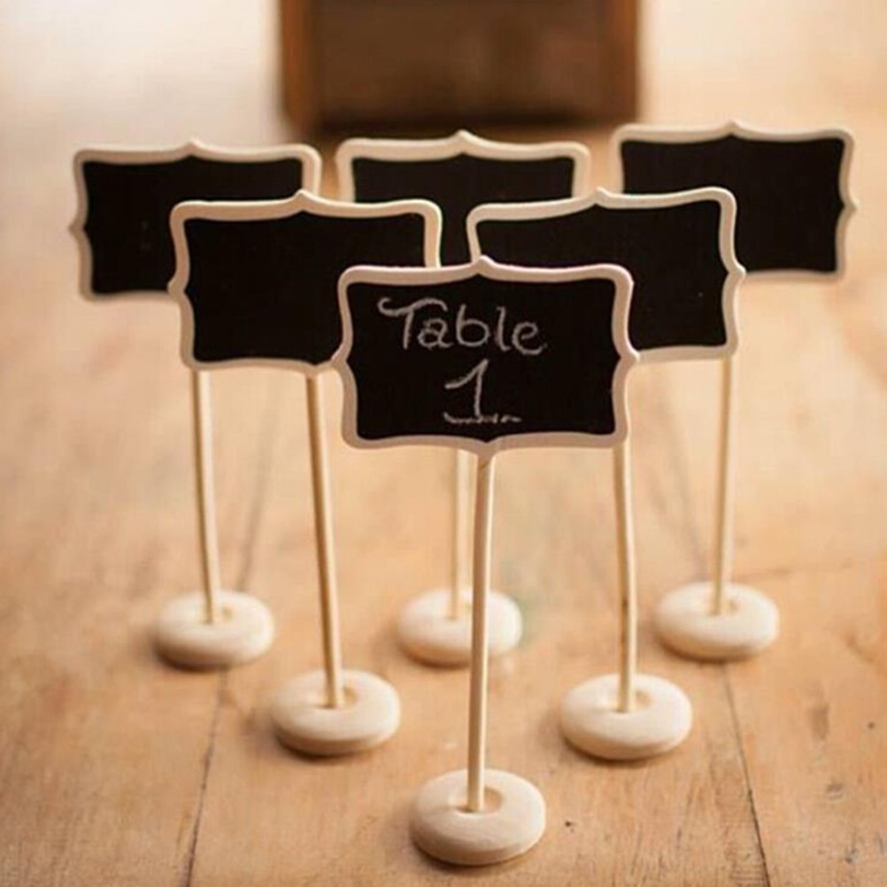 5 stk/sett mini liten tre kritt tavle bryllup kjøkken restaurant skilt tavle skrive varsel melding maling tre tavle