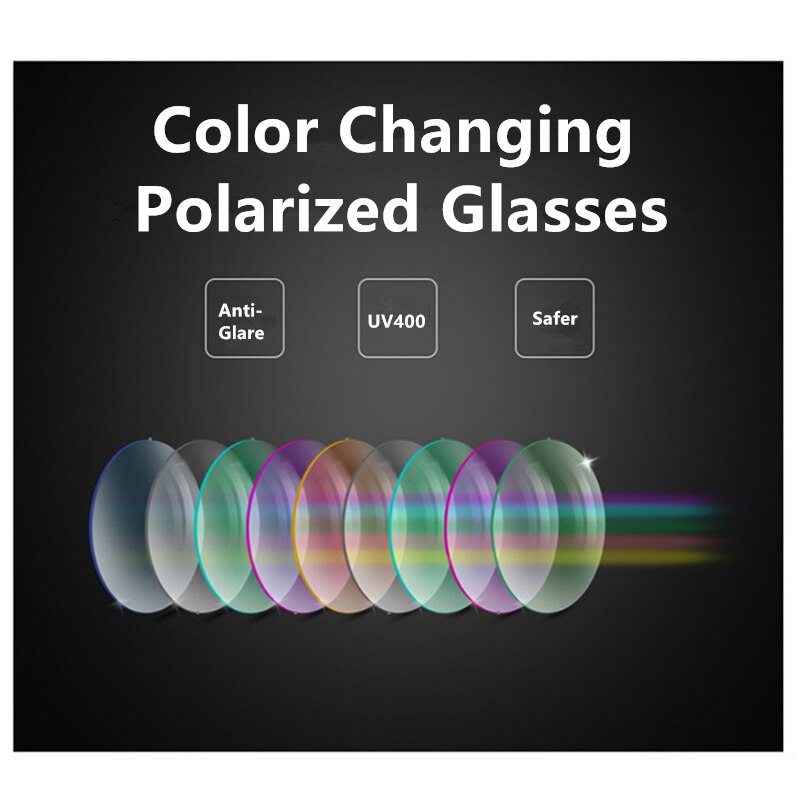 Meekleurende Zonnebril Bestuurder Gepolariseerde Kleur-Verandering Bril Kleur Veranderen Zonnebril UV400 3043 Hars Lenzen Unisex Eyewear