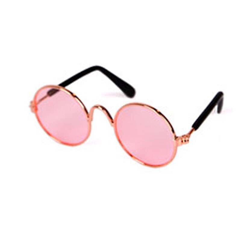 Neue 1 PC Pet Katze Sonnenbrille Mehrere Farben Runde Form Kleine Hunde Gläser Zubehör für Kätzchen Chihuahua Haustier Waren: pink