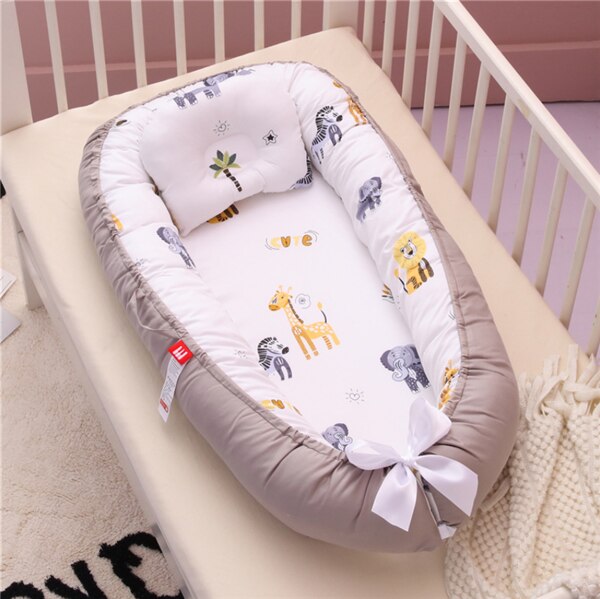 Portable Baby Bed Nest Newborn Crib for Boys Girls Pillow Cushion Travel Bed Infant Cradle Cot Sleeping Bed: Clear
