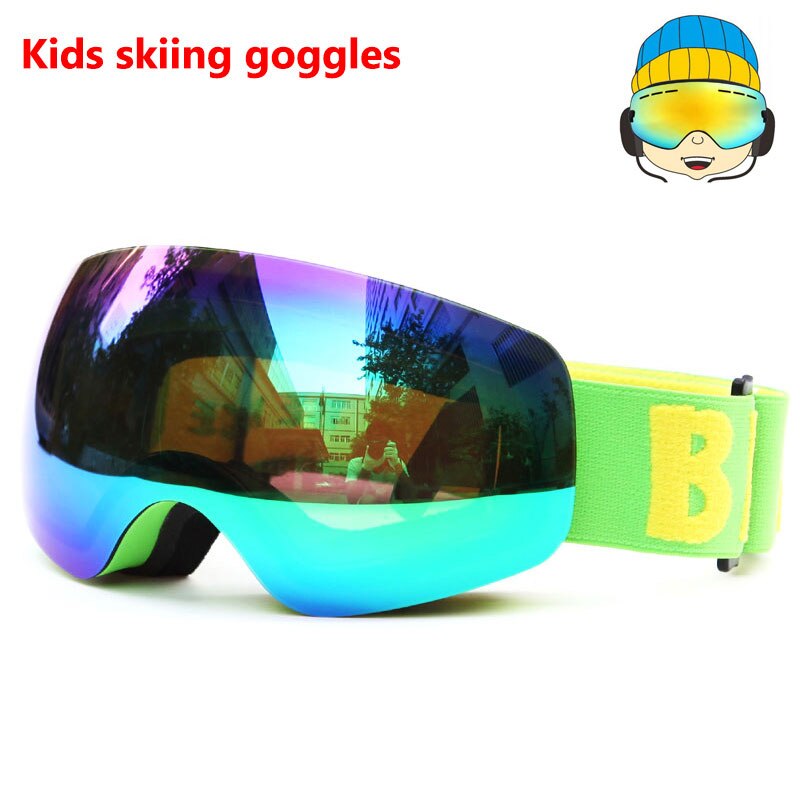 Gafas de esquí profesionales para niños y niñas, lentes de esquí para niños, doble UV400, antiniebla, máscara de Snowboard, 4-15 años