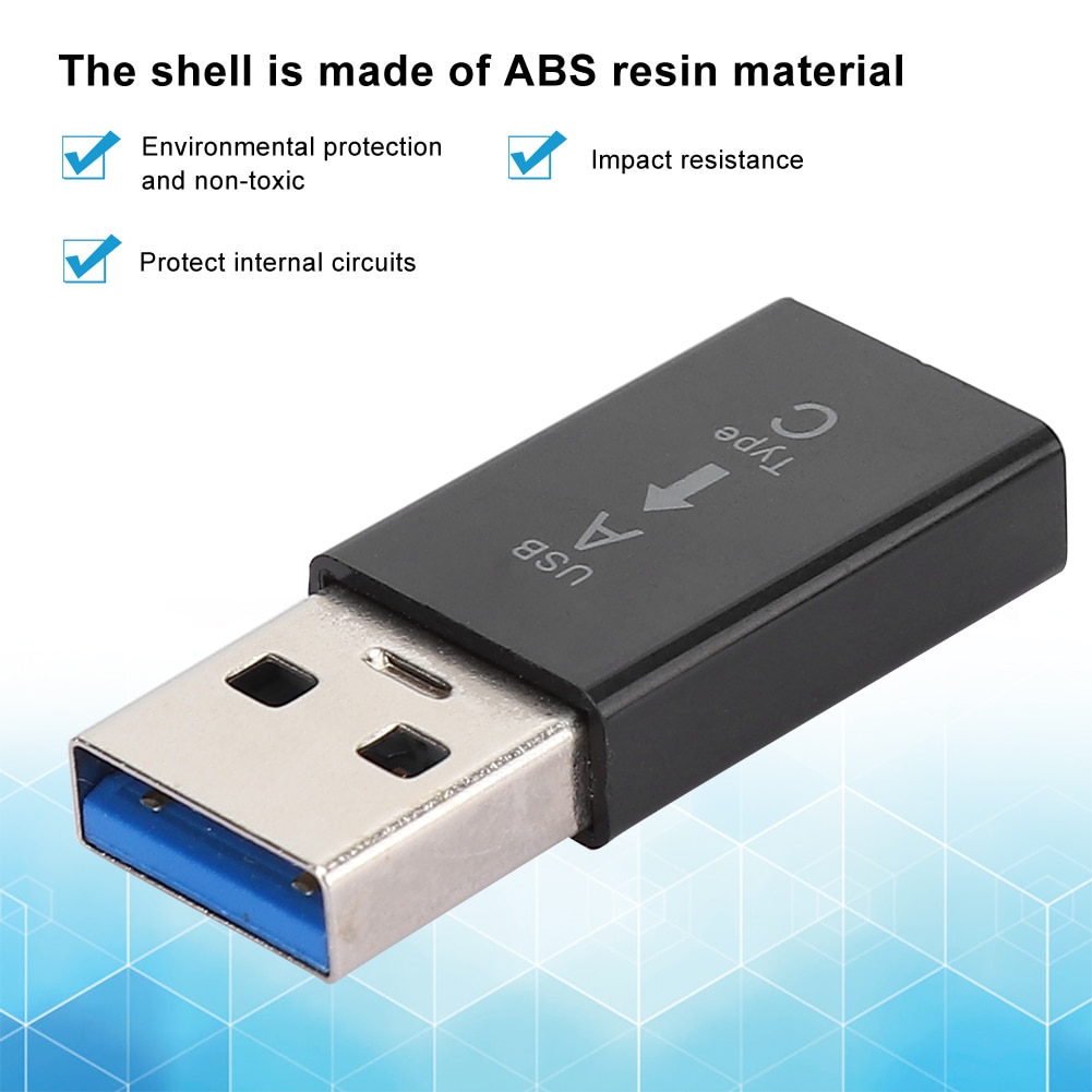 3Pcs USB3.0 Male to Type-C Female Adapter Connector Universal Electronic Converter Type-C Adapter