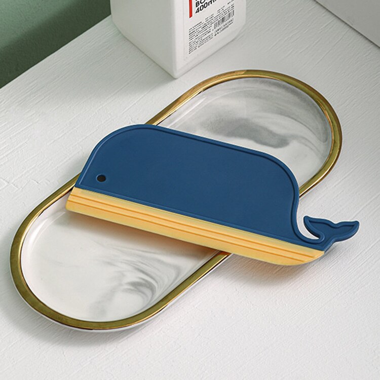 Mini Whale Wiper Glass Cleaner Kitchen Cleaning Tool Bathroom Mirror Wipe Toilet Hand Wash Countertop Cleaning Brush Car