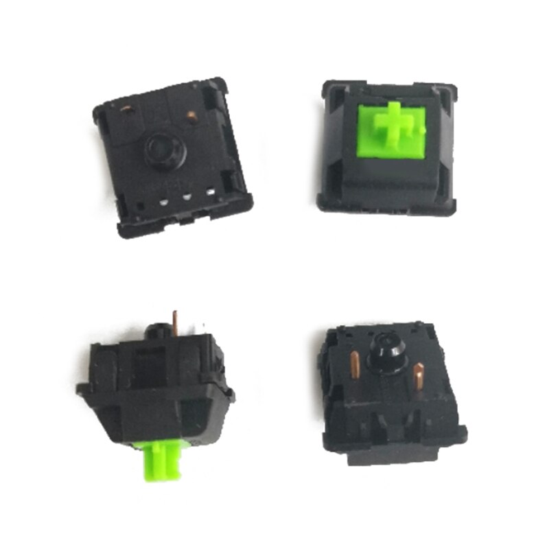 Teclado para razer RGB Switch, eje dedicado, cuerpo verde, 3 pines, apto para videojuegos, interruptor de teclado mecánico (4 Uds.)