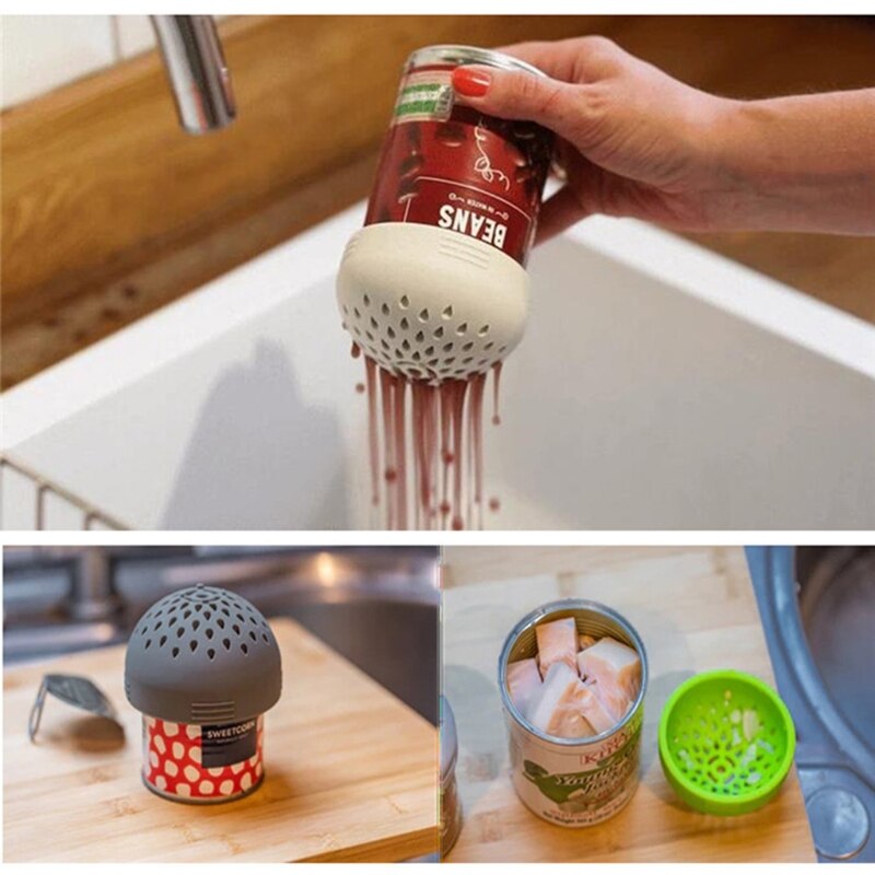 Multi-use Micro Kitchen Colander Can Drainer Lid Food Mesh Fast Cooking for Drain Chickpeas Kidney Beans Tinned Fruit