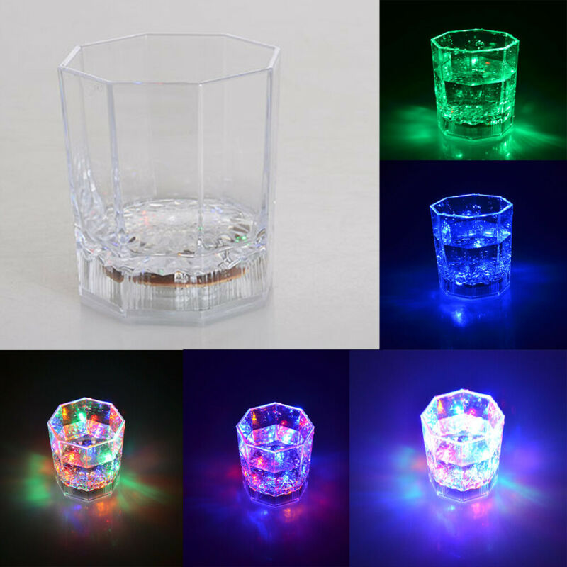 Multicolor LED Glowing Glasses Cup Flash Light Up Cups Drinking Flashing Shot Light LED Bar Night Club Party Bar