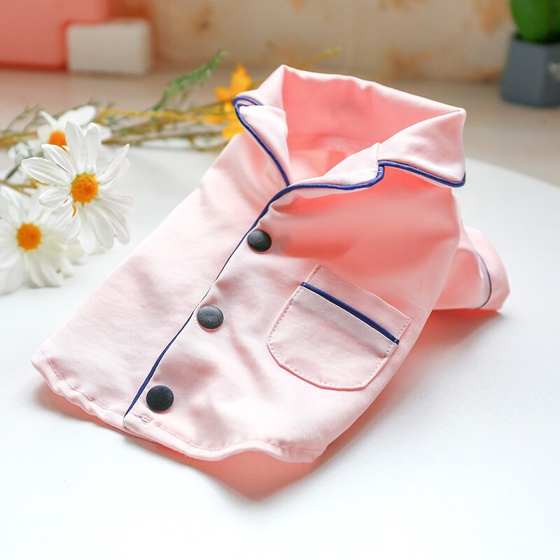Soft Silk French Bulldog Pajamas Pet Dog Pajama For Small Dogs Shih Tzu Puppy Cat Clothes Pets Clothing: PL
