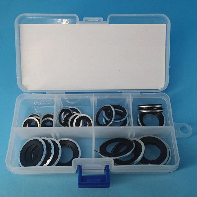 Air Conditioner Pump Washer 30Pcs A/C Compressor Sealing Gasket Washer Set O Ring Assortment Repair Tool