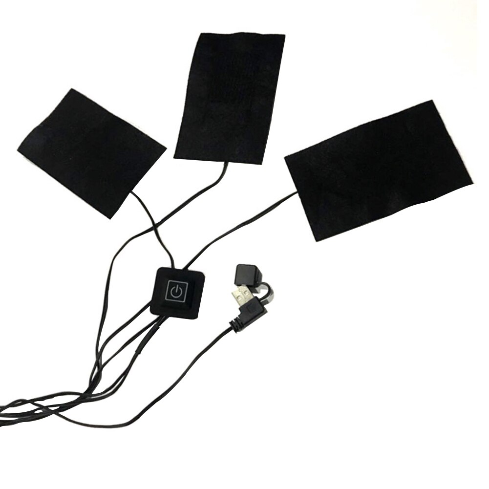 USB Electric Charged Heating Jacket Winter Three-level Thermostat Outdoor Warm Heated Vest Pad DIY Heated Clothing Waterproof: 3PCS
